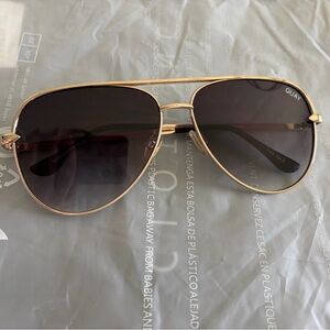 Quay Sahara Gold Aviator Sunglasses